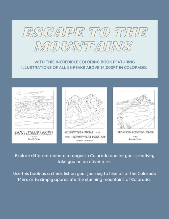 Colorado 14ers Coloring Book