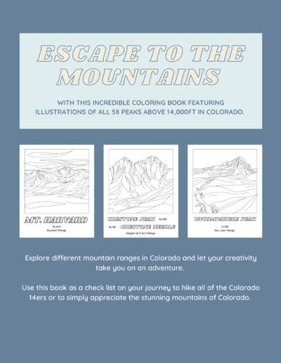 Colorado 14ers Coloring Book