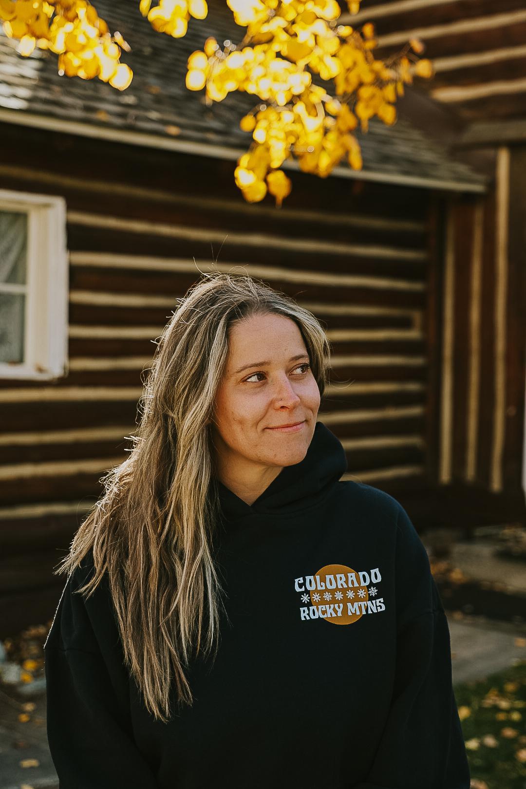 Chairlift Colorado Crop Hoodie by Melody Ward