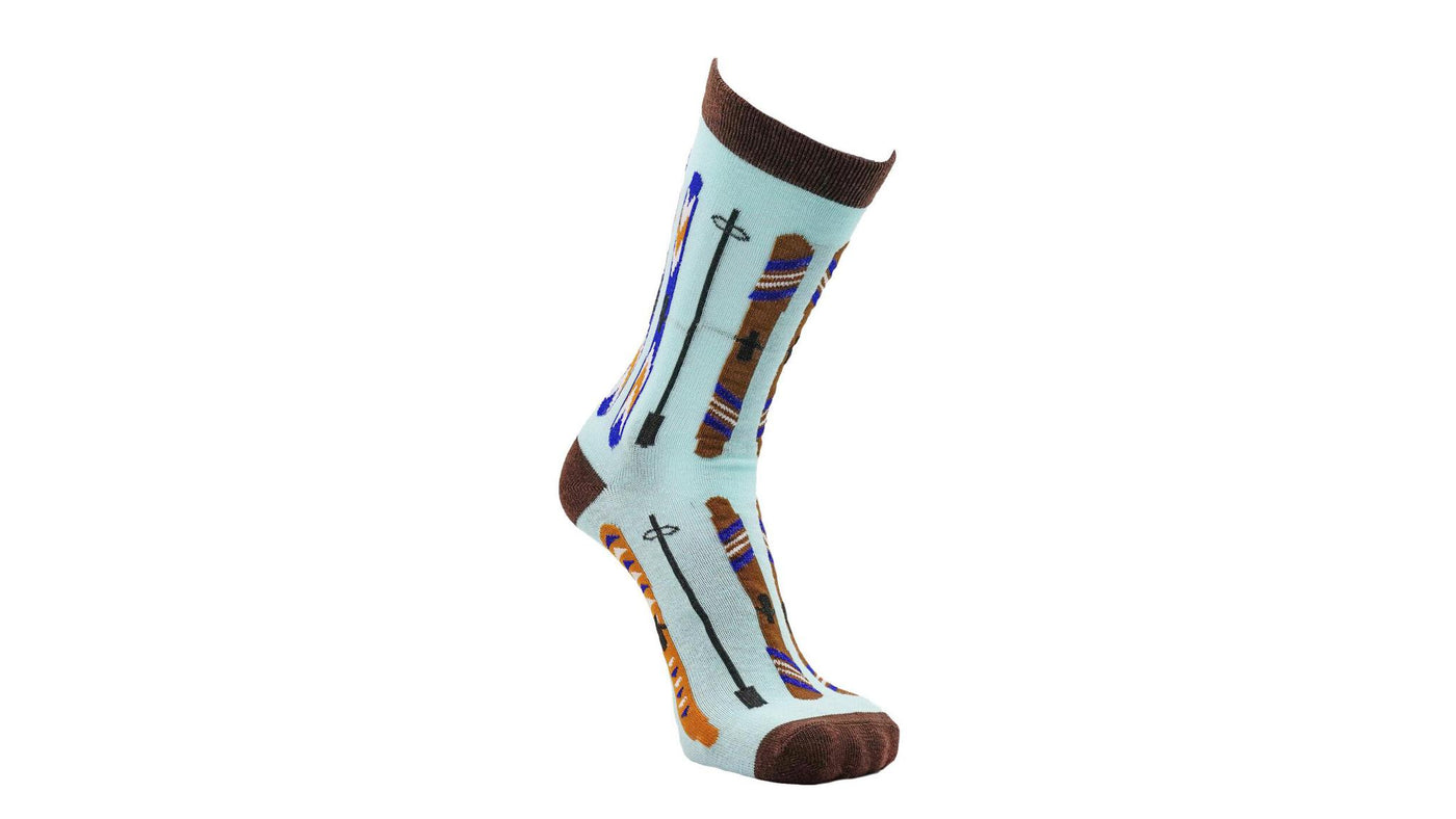 Vintage Skis Novelty Socks - Blue