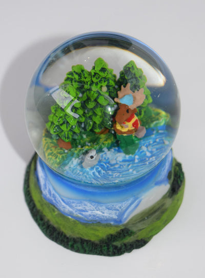 Fishing Moose Large Snow Globe