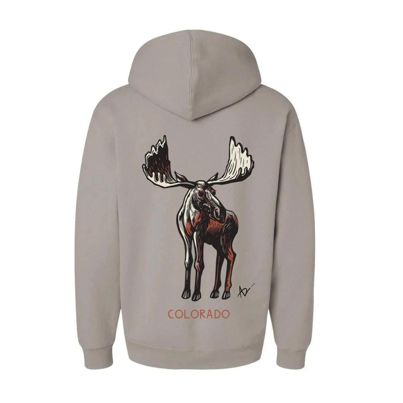 Standing Moose Colorado Hoodie by Andrew Dengate