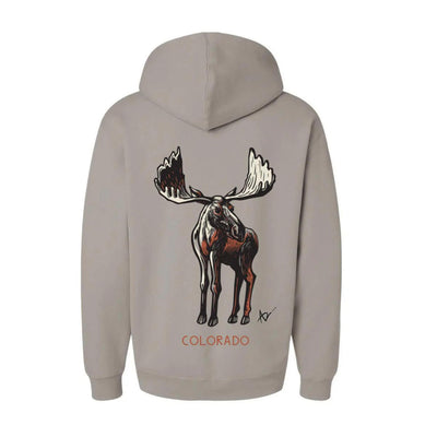 Standing Moose Colorado Hoodie by Andrew Dengate