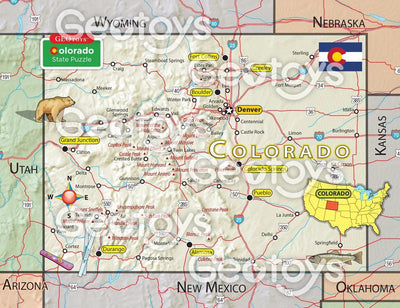 Geotoys 100 Piece Magnetic Puzzle - Colorado
