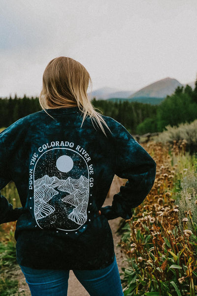 Down The Colorado River Tie-Dyed Crewneck - Black