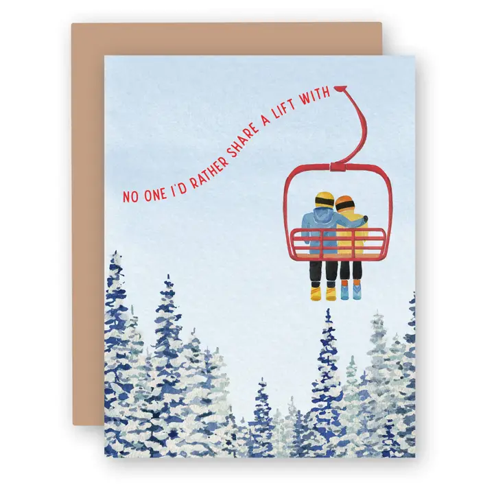 Chairlift Love | Love, Valentine's Day Greeting Card