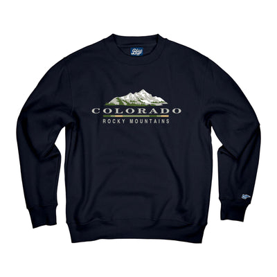 Earth Images Peaks Embroidered Colorado Crewneck