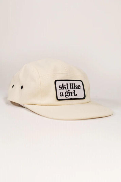 Ski Like a Girl Patch Canvas 5 Panel Hat