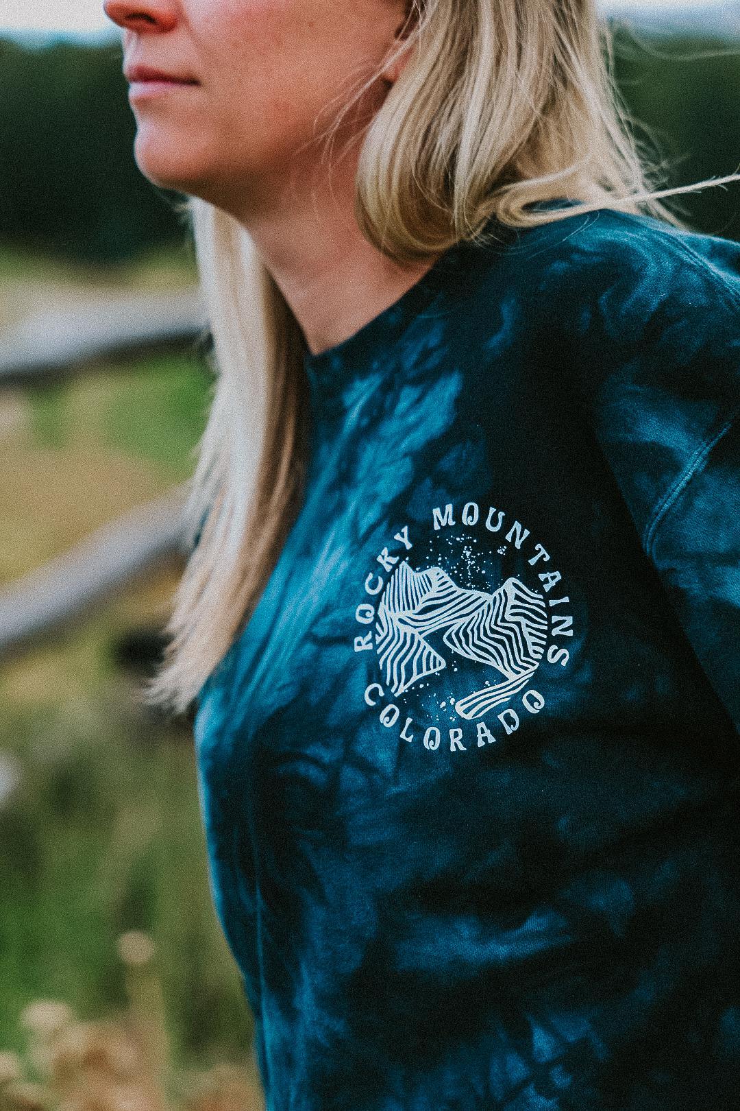 Down The Colorado River Tie-Dyed Crewneck - Black