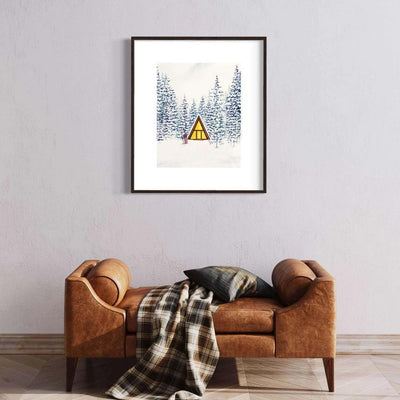 Snow Cabin A-Frame Landscape