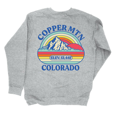 Retro Lines Peaked Copper Mountain Crewneck