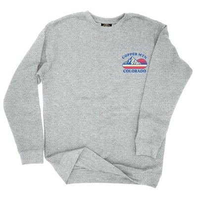 Retro Lines Peaked Copper Mountain Crewneck