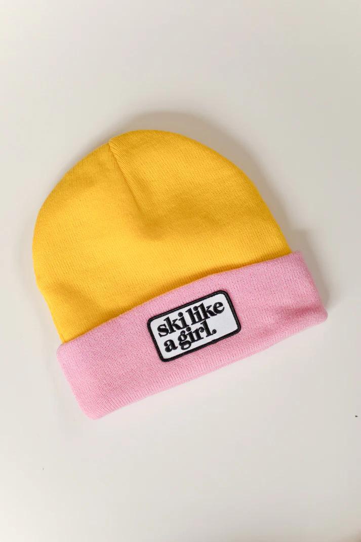 Ski Like A Girl Patch SLAG Beanie – Everything Colorado