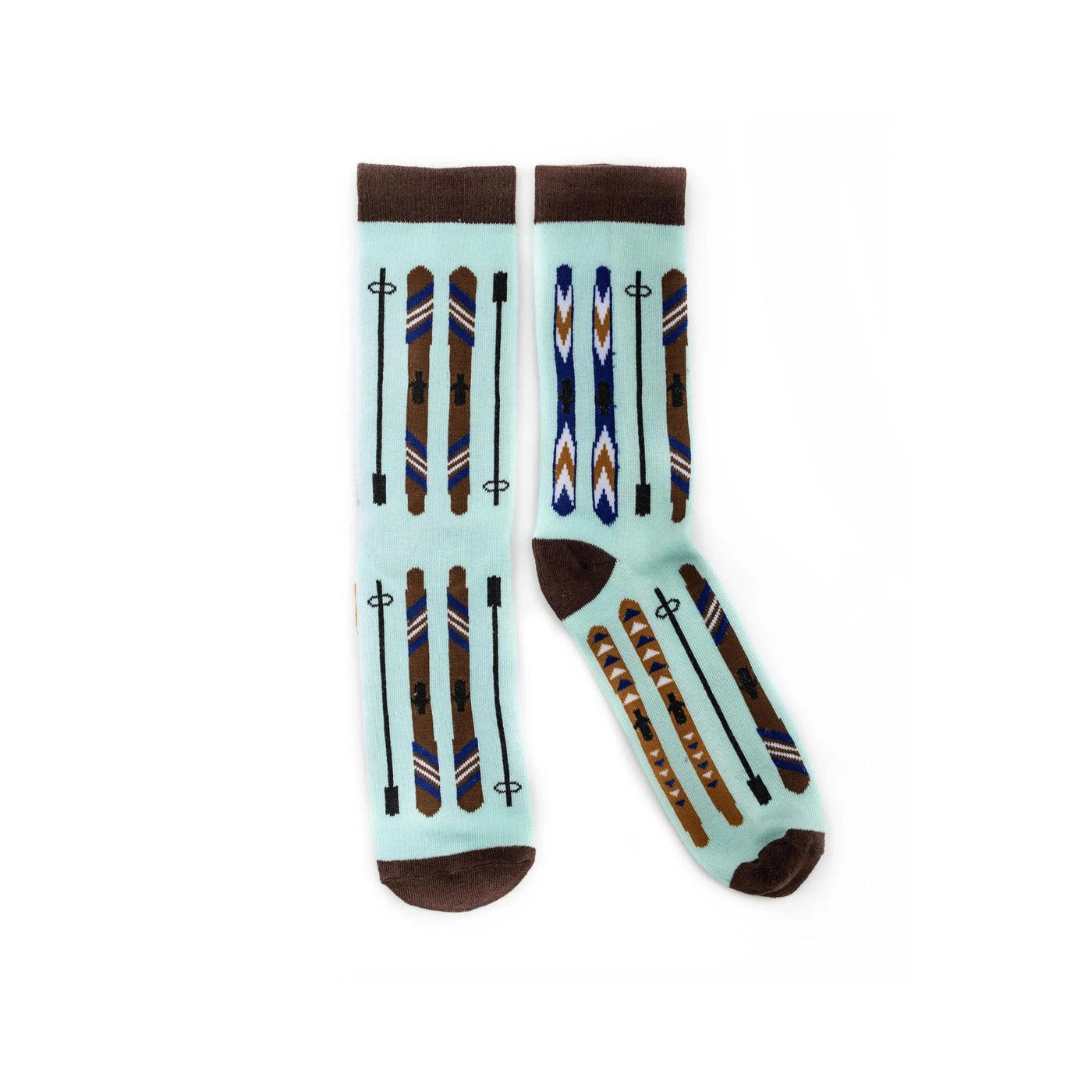 Vintage Skis Novelty Socks - Blue