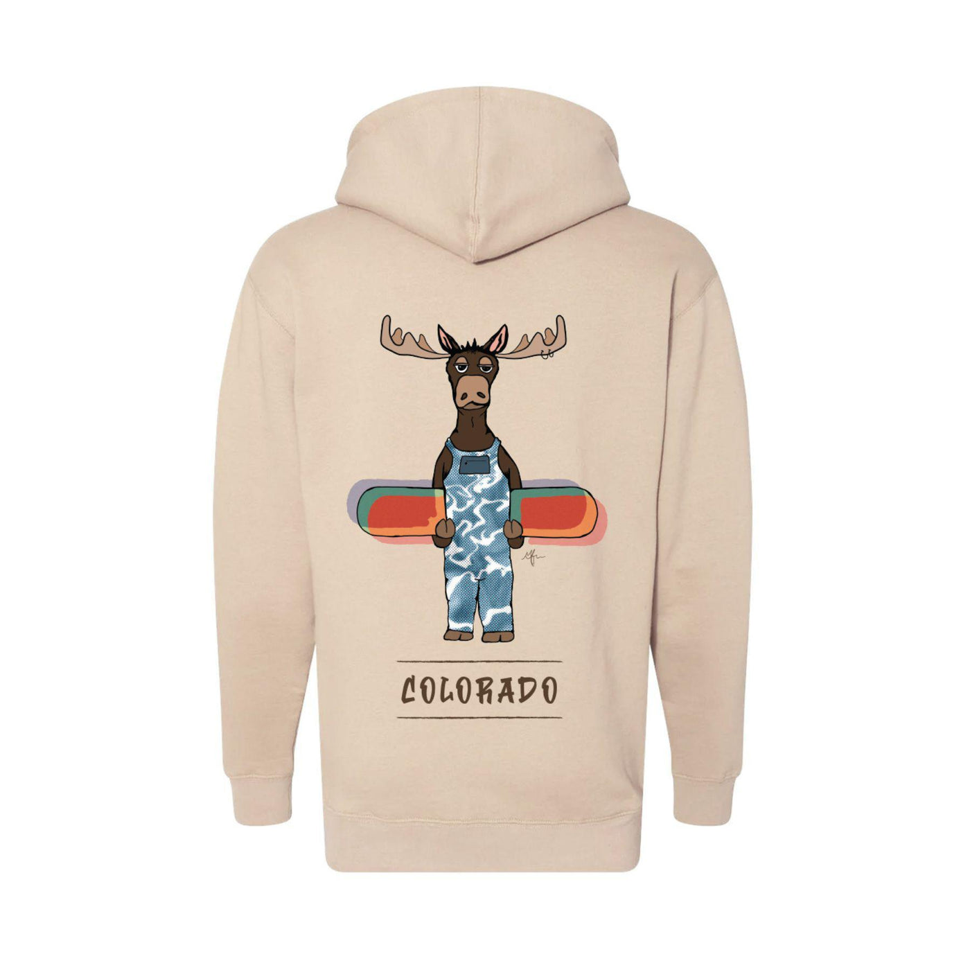 Moose Hanging Loose Colorado Hoodie by Mar Franzese