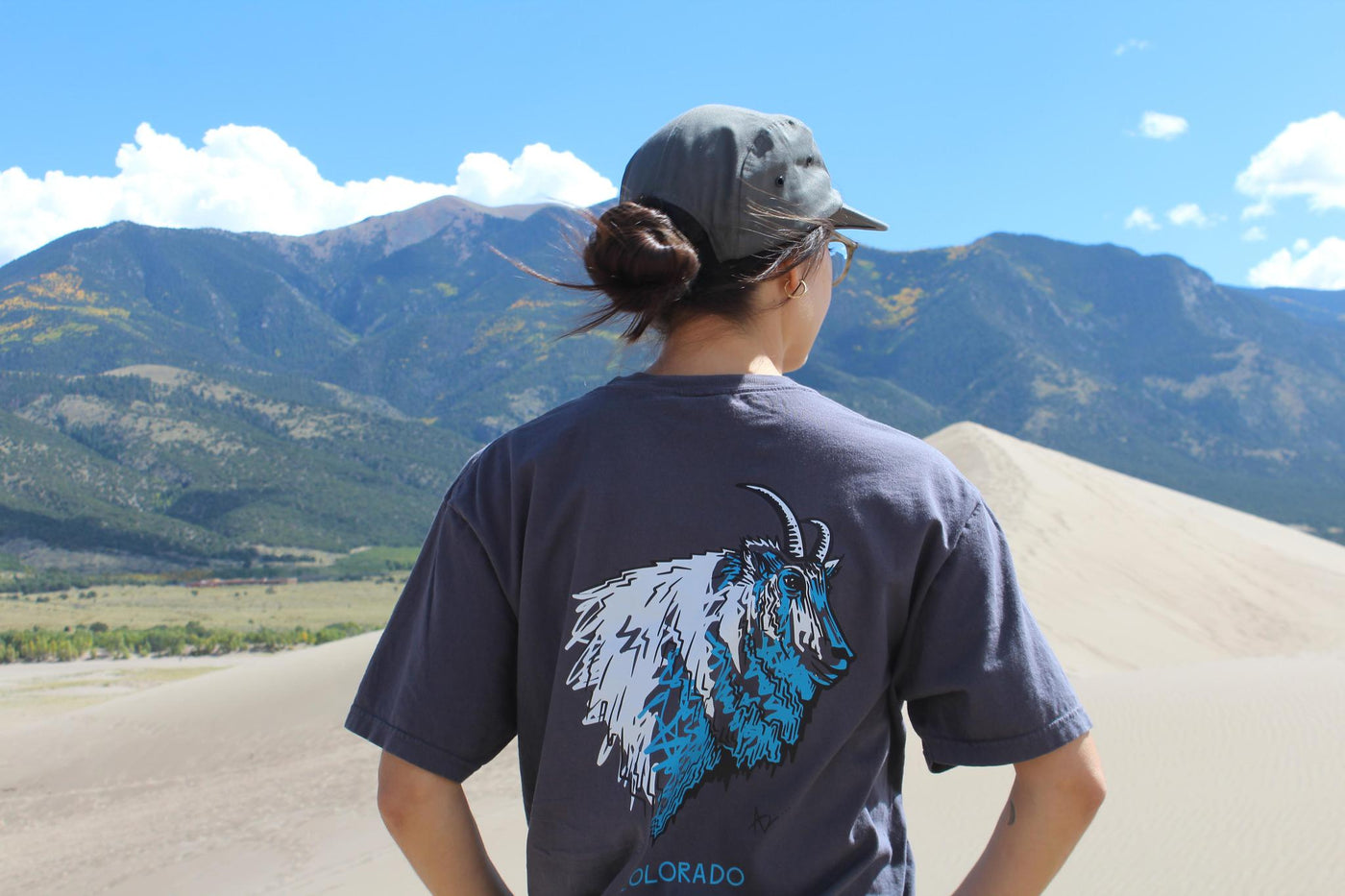 Mountain Goat Colorado Short Sleeve Shirt by Andrew Dengate