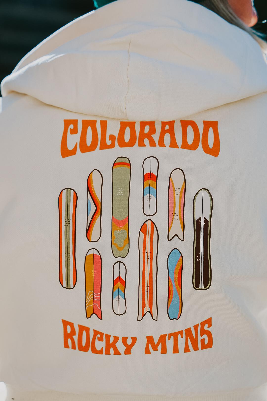 Snowboard Quiver 2 Colorado Crop Hoodie by Mar Franzese