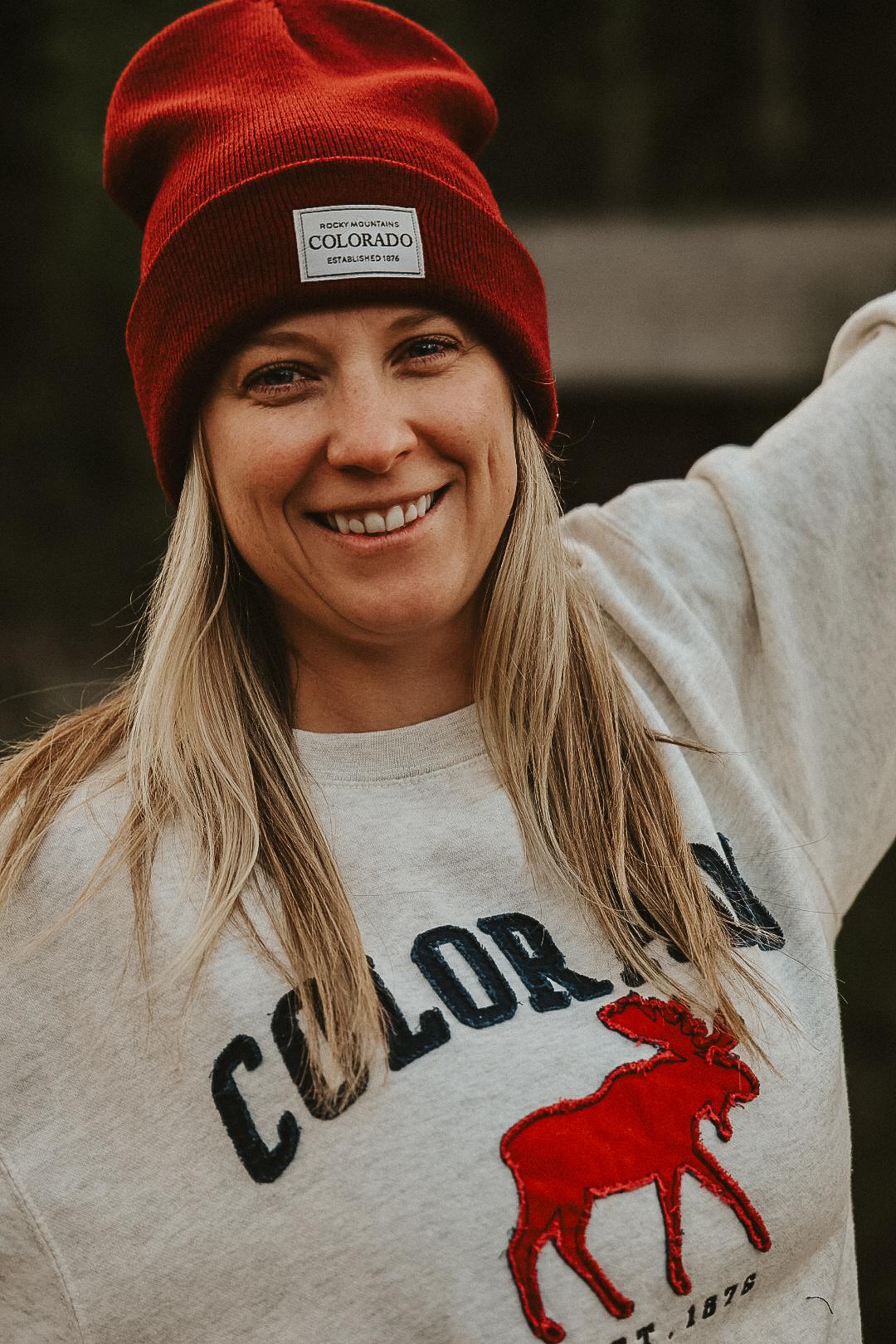 Footlights Moose Applique Crewneck Colorado