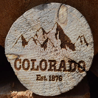 Colorado Mountain Wood Coaster
