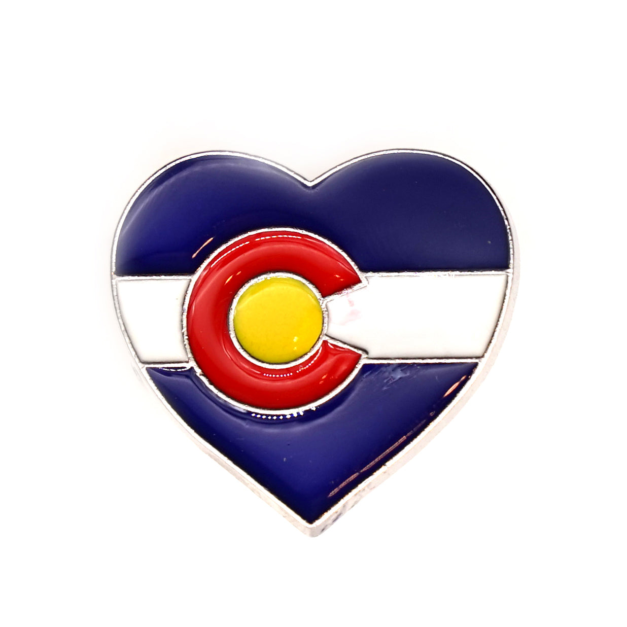 Heart Colorado Flag Pin