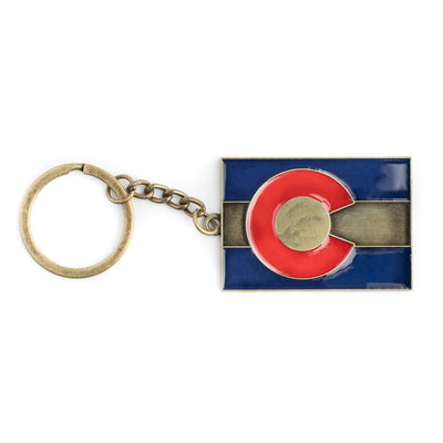 Colorado Flag Pewter Keychain