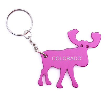 Colorado Moose Bottle Opener Keychain