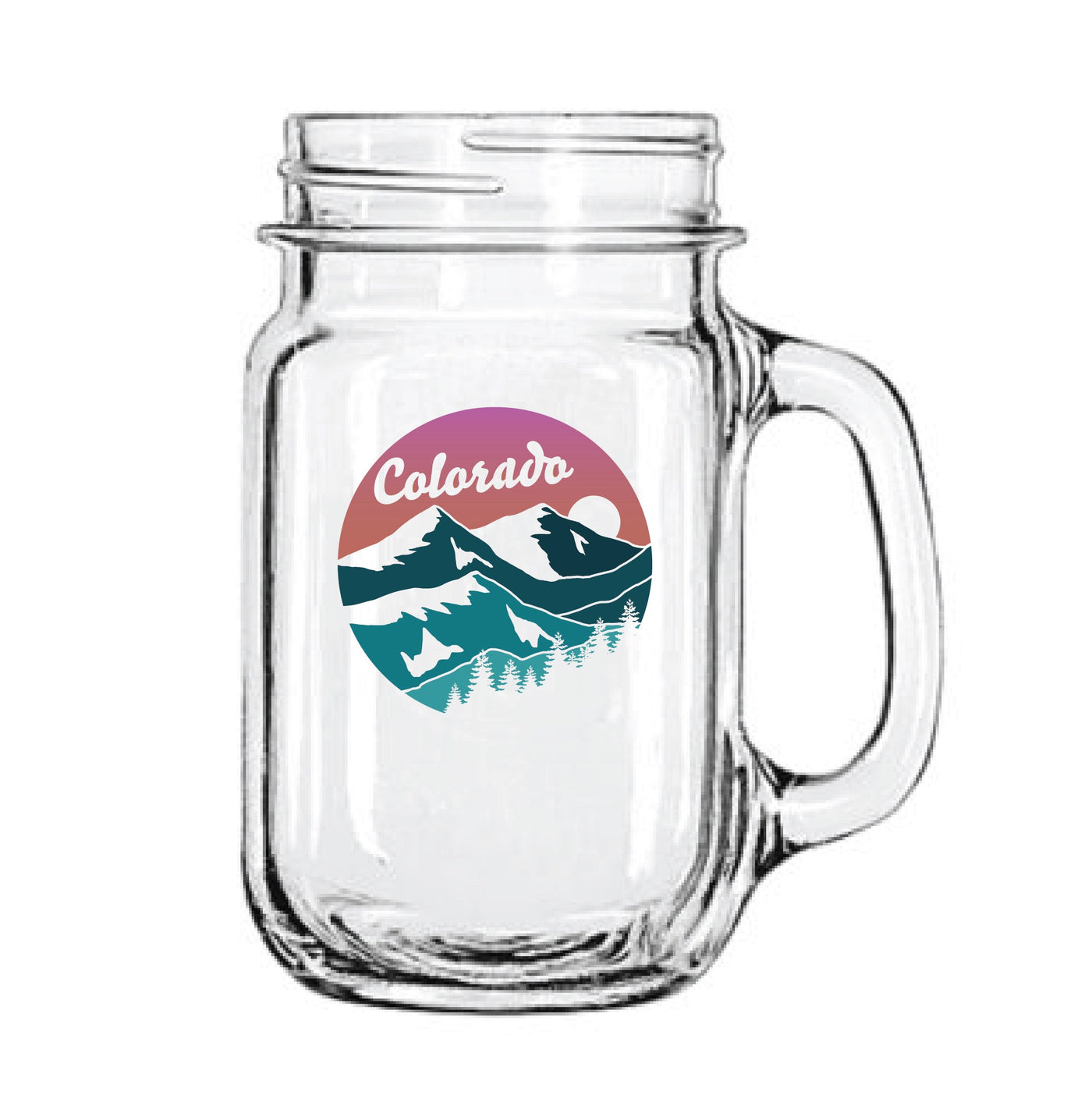 Colorado Mountain Mason Jar Glass