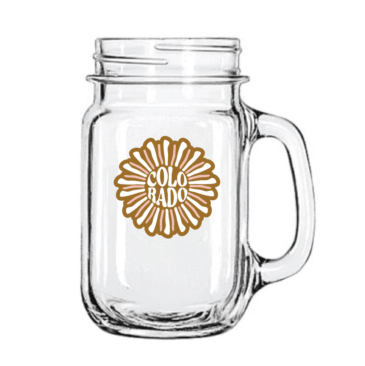 Colorado Daisy Mason Jar Glass