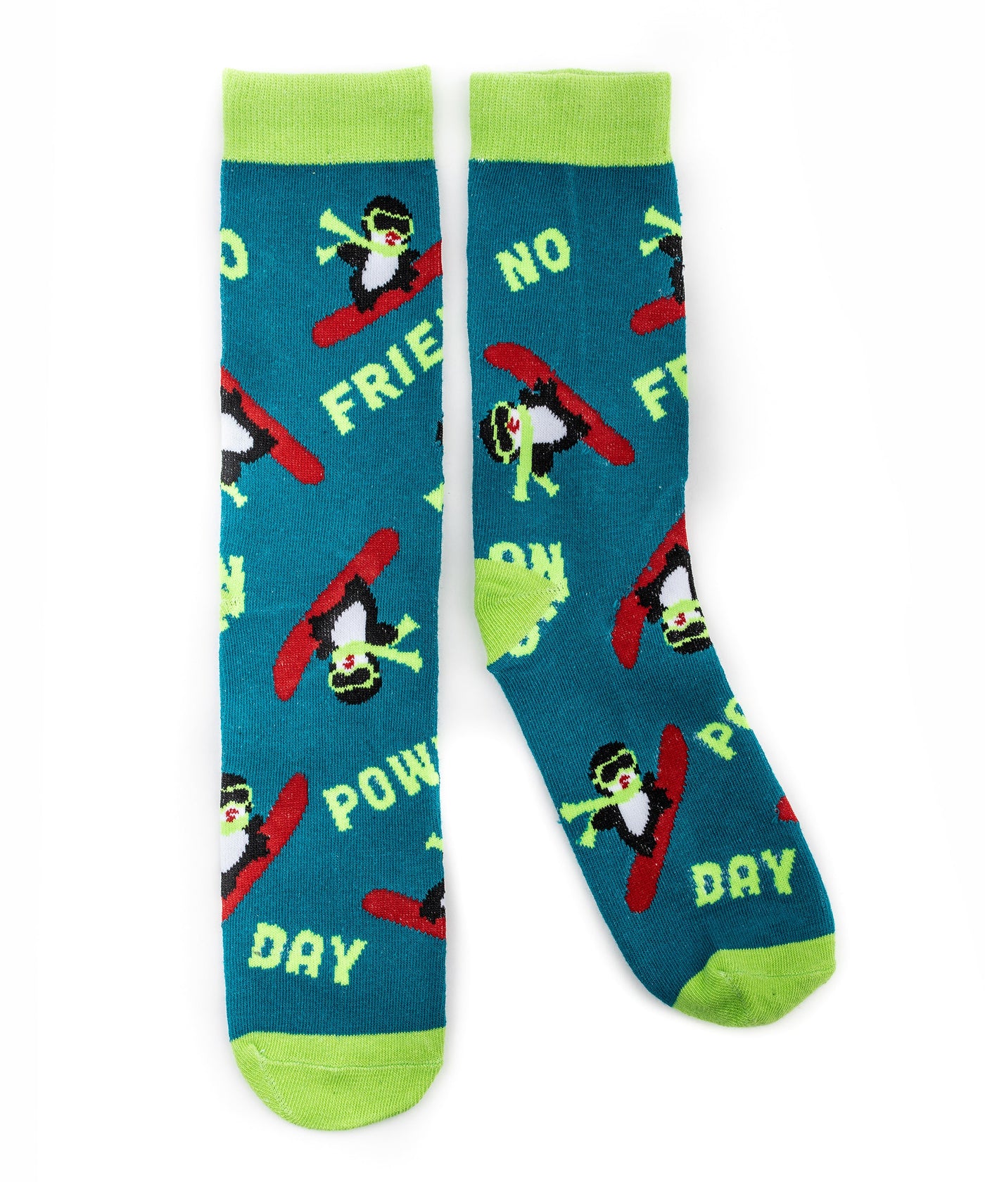 No Penguin Friends On A Powder Day Socks