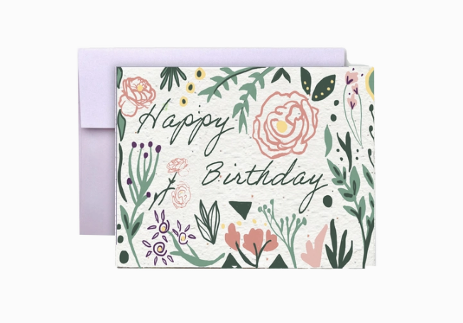 Happy Birthday Wild Flower Seed Paper Greeting Card