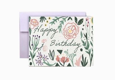 Happy Birthday Wild Flower Seed Paper Greeting Card