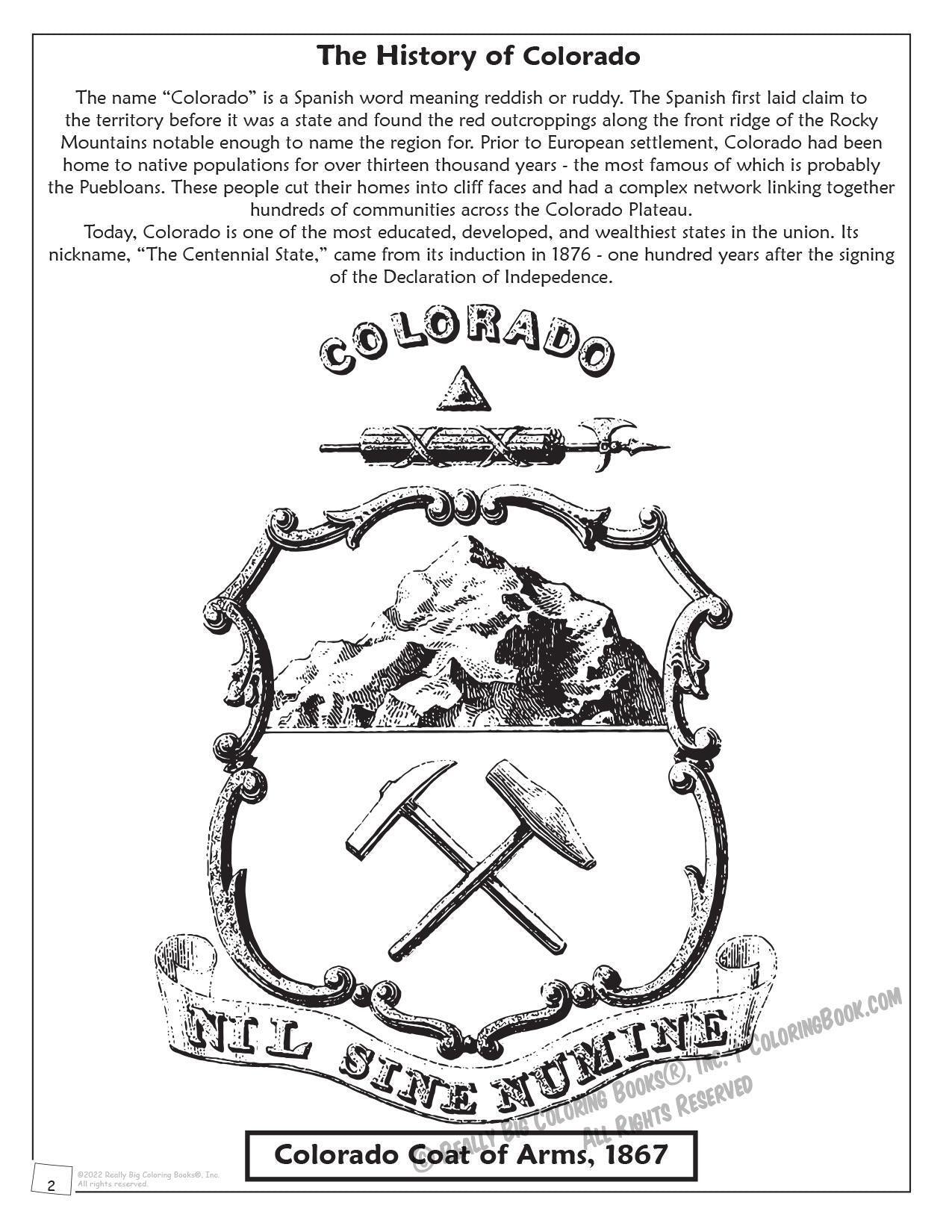 Colorado State Coloring and Activity Book