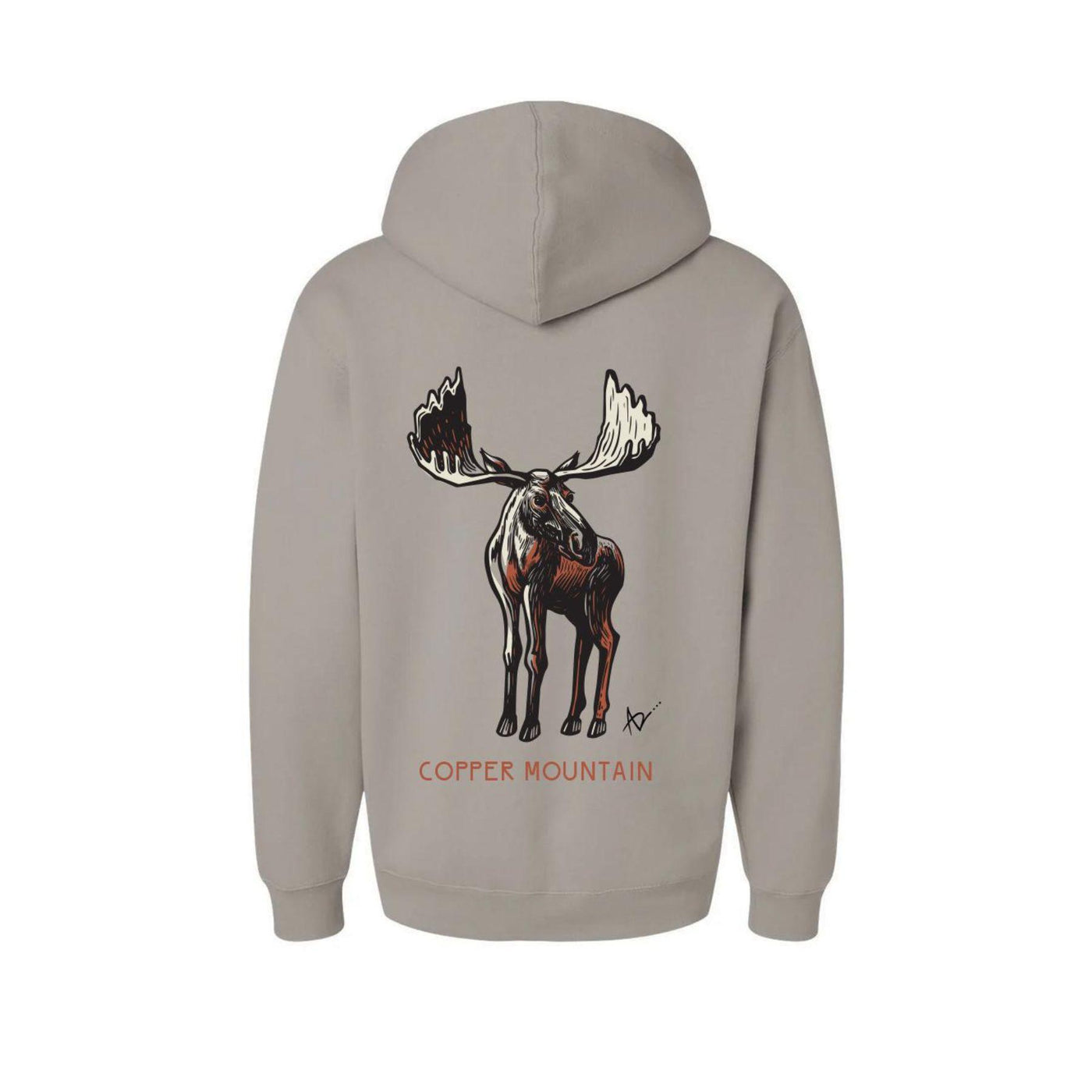 Standing Moose Copper Mountain Hoodie by Andrew Dengate