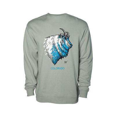 Mountain Goat Colorado Crewneck by Andrew Dengate