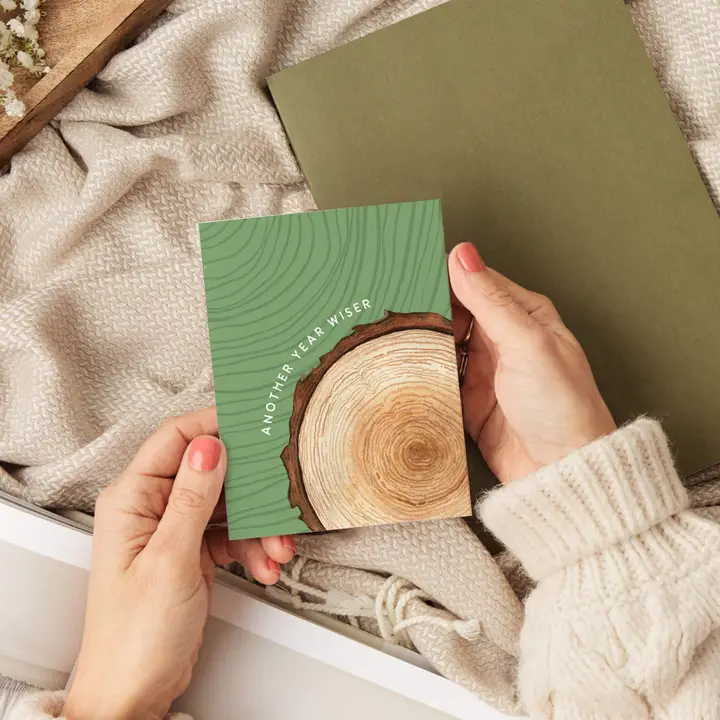 Another Year Wiser | Tree Ring Birthday Card