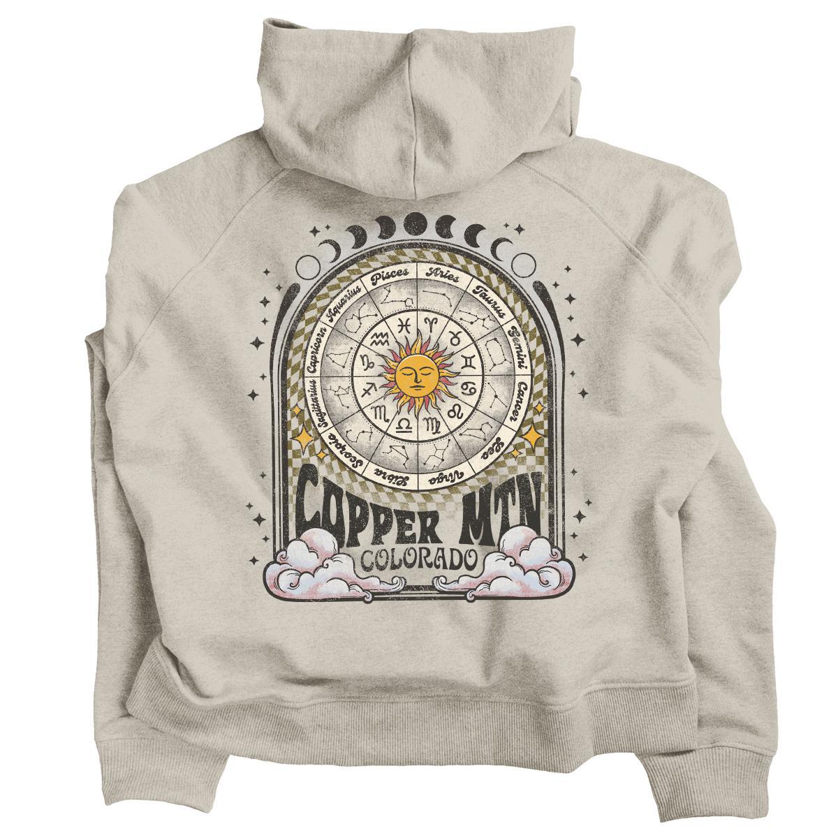 Vintage Zodiac Cropped Copper Mountain Hoodie