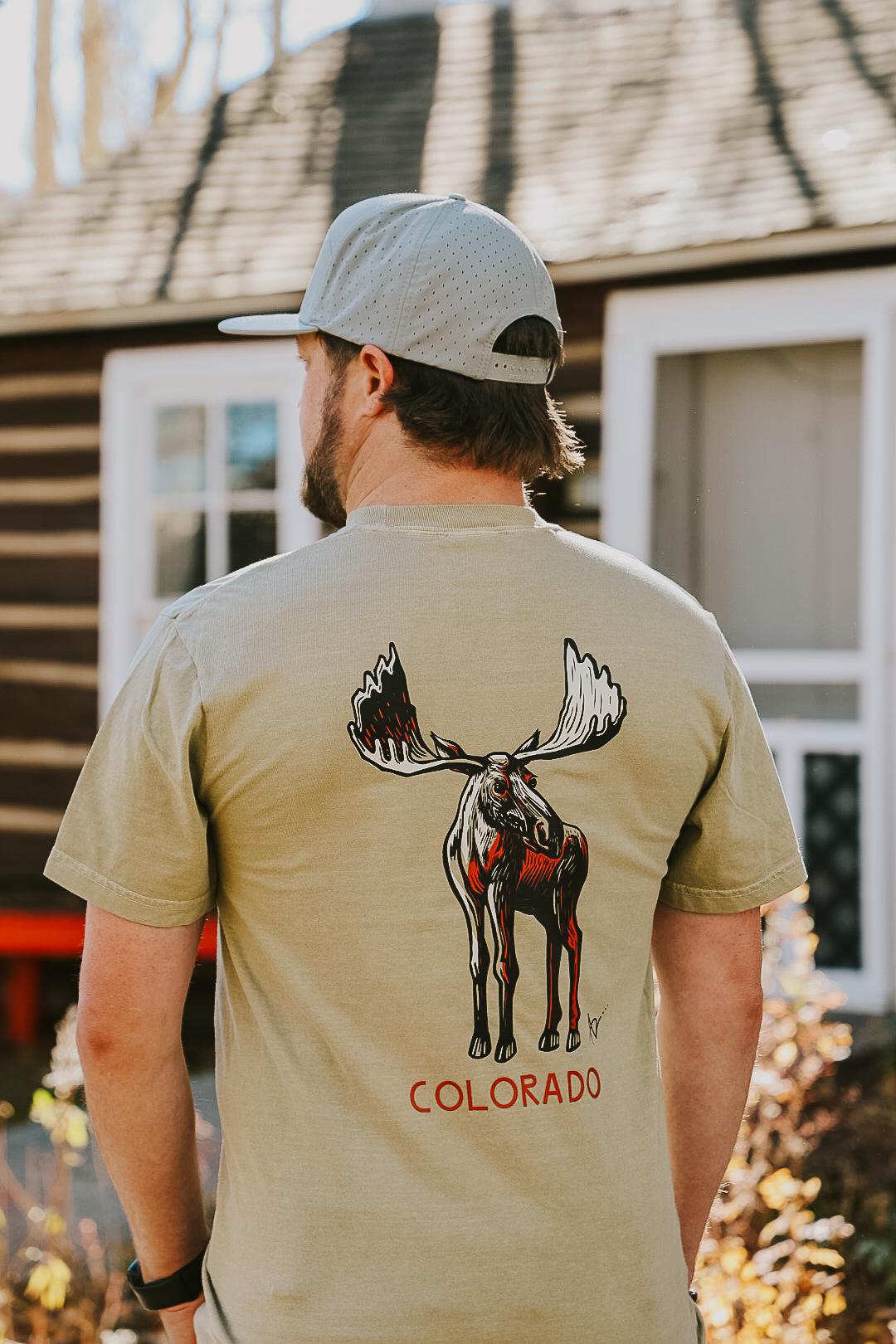 Standing Moose Colorado Short Sleeve Shirt by Andrew Dengate