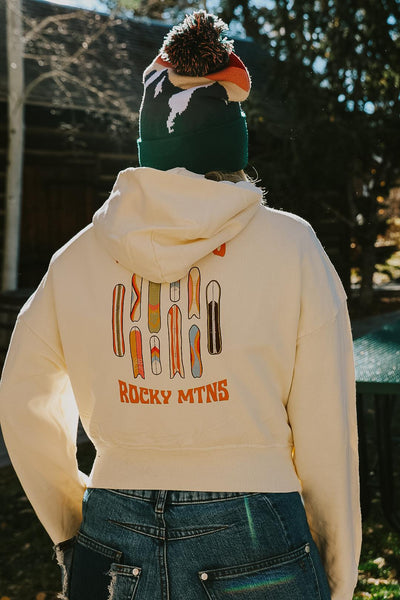 Snowboard Quiver 2 Colorado Crop Hoodie by Mar Franzese