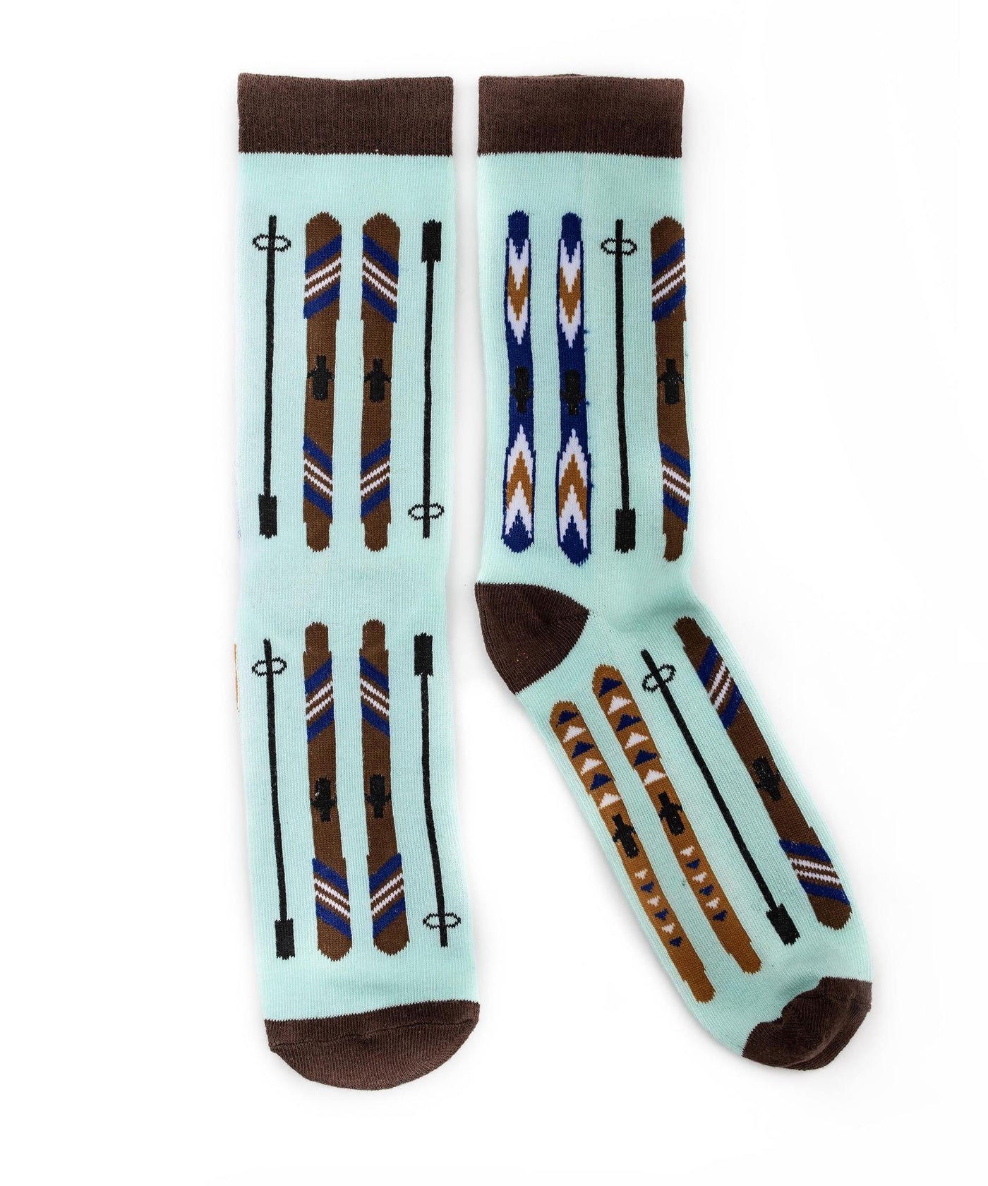 Vintage Skis Novelty Socks - Blue