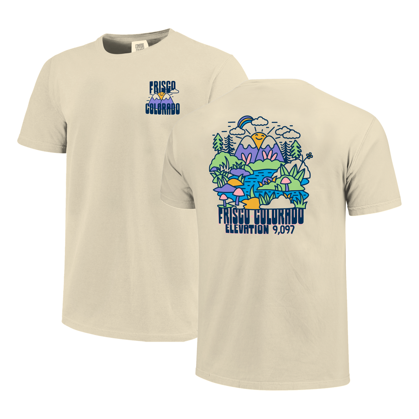 Retro Mountain Doodle Frisco Colorado Short Sleeve Shirt