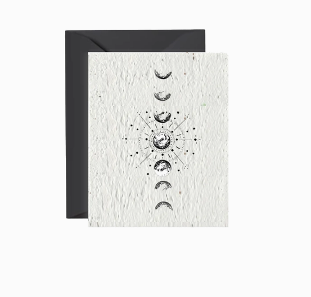 Moon Phase Wildflower Greeting Card