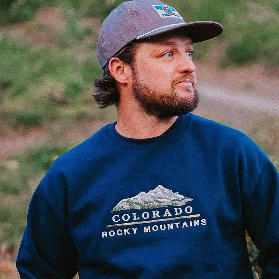 Colorado Peaks Embroidery Crew Neck