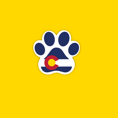 Colorado Flag Dog Paw Sticker