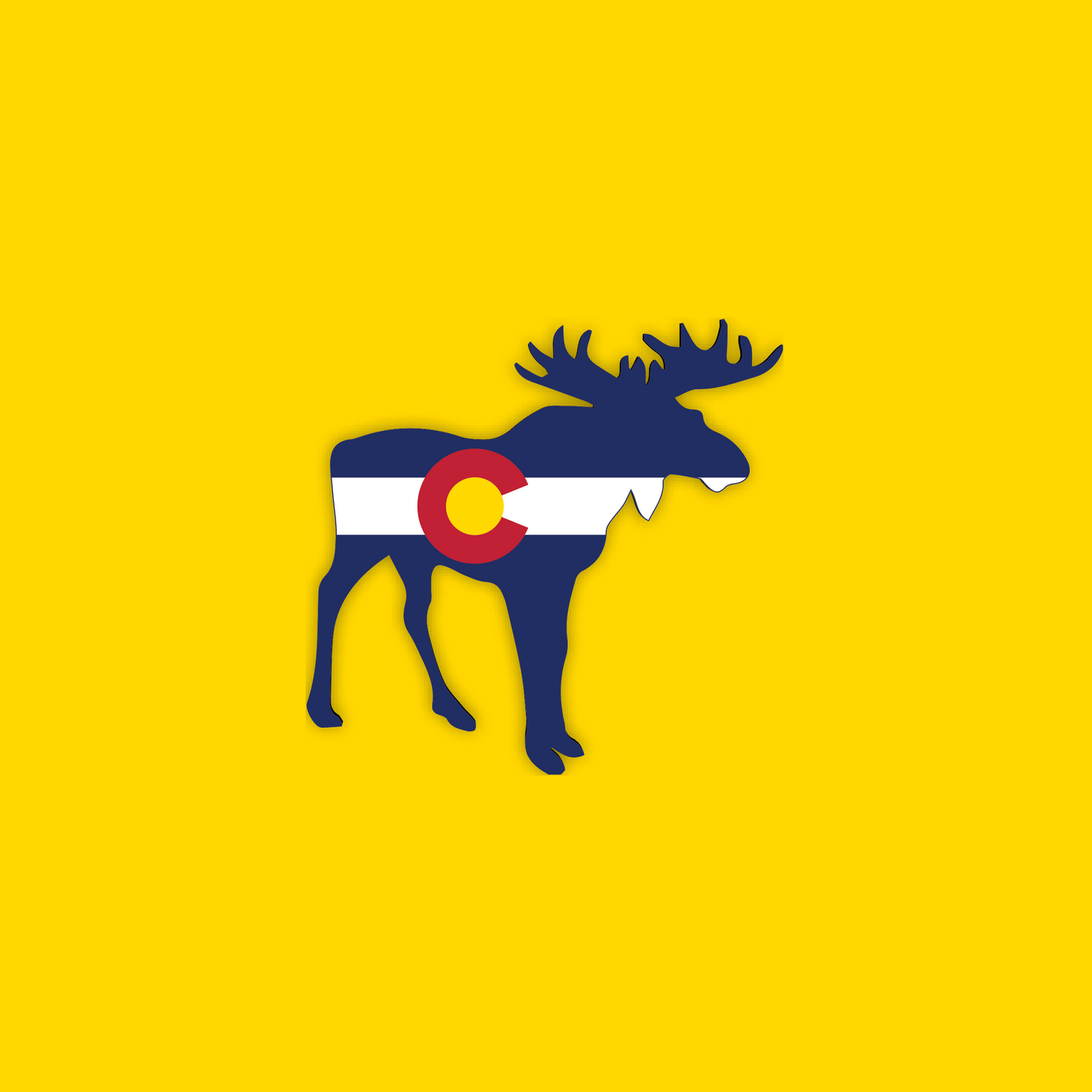 Colorado Flag Moose Sticker