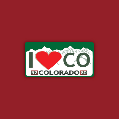 I Heart Colorado License Plate Sticker